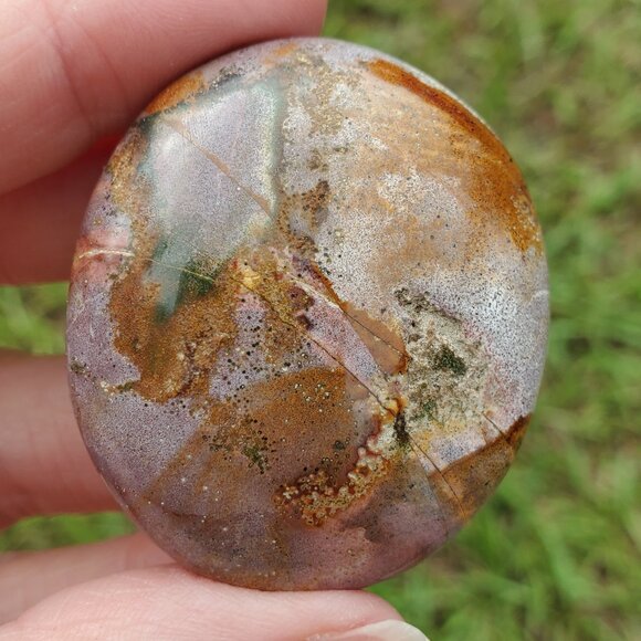 Ocean Jasper Palm Stone (OJ120) - Picture 1 of 5